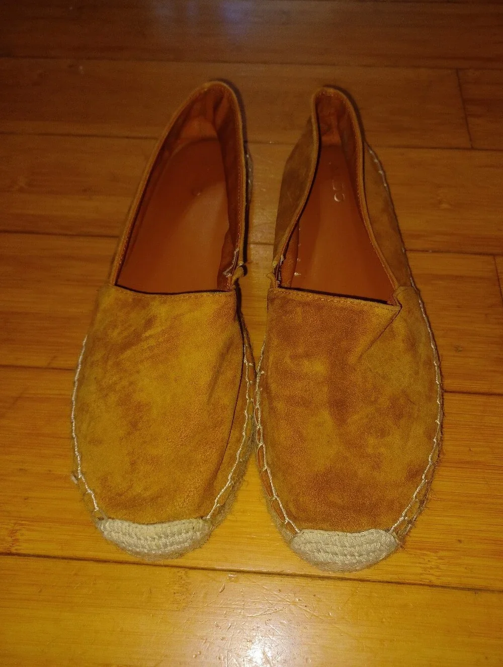Women’s Aldo Suede Espadrille Slip-On Flats in Mustard